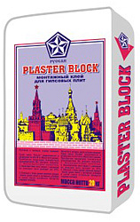 Клей для гипсовых плит PLASTER BLOCK (30 кг) Русеан